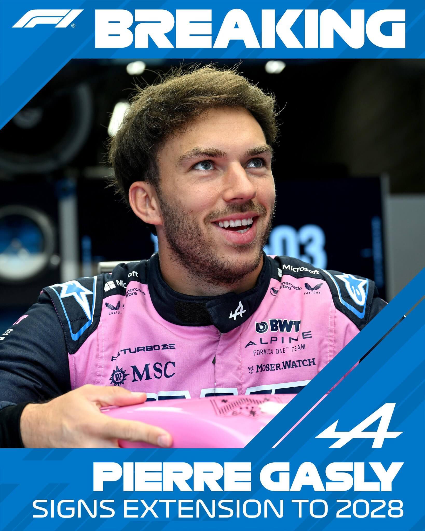 世界杯官方直播入口-官方：Alpine F1车队与加斯利续约至2028年